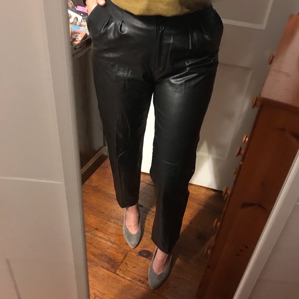 Black leather pants - straight leg